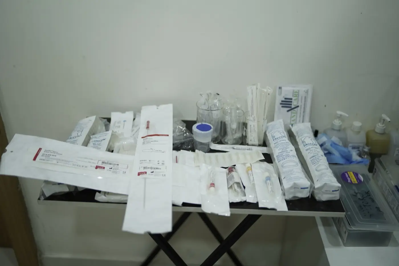 Sterile single-use ART consumables prepared for procedures at Aansh IVF